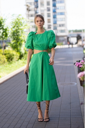 Коктейльное платье 2212SDM-Зеленый