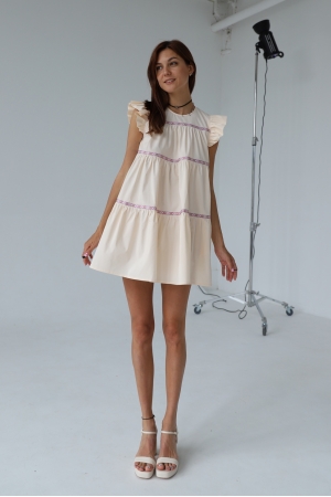 Коктейльное платье 2211SDS-кремовый